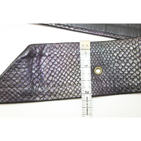 Vintage 1980s NINA GELARDI Adjustable Leather Waist Belt w/ Art Buckle *As Is* main image 10